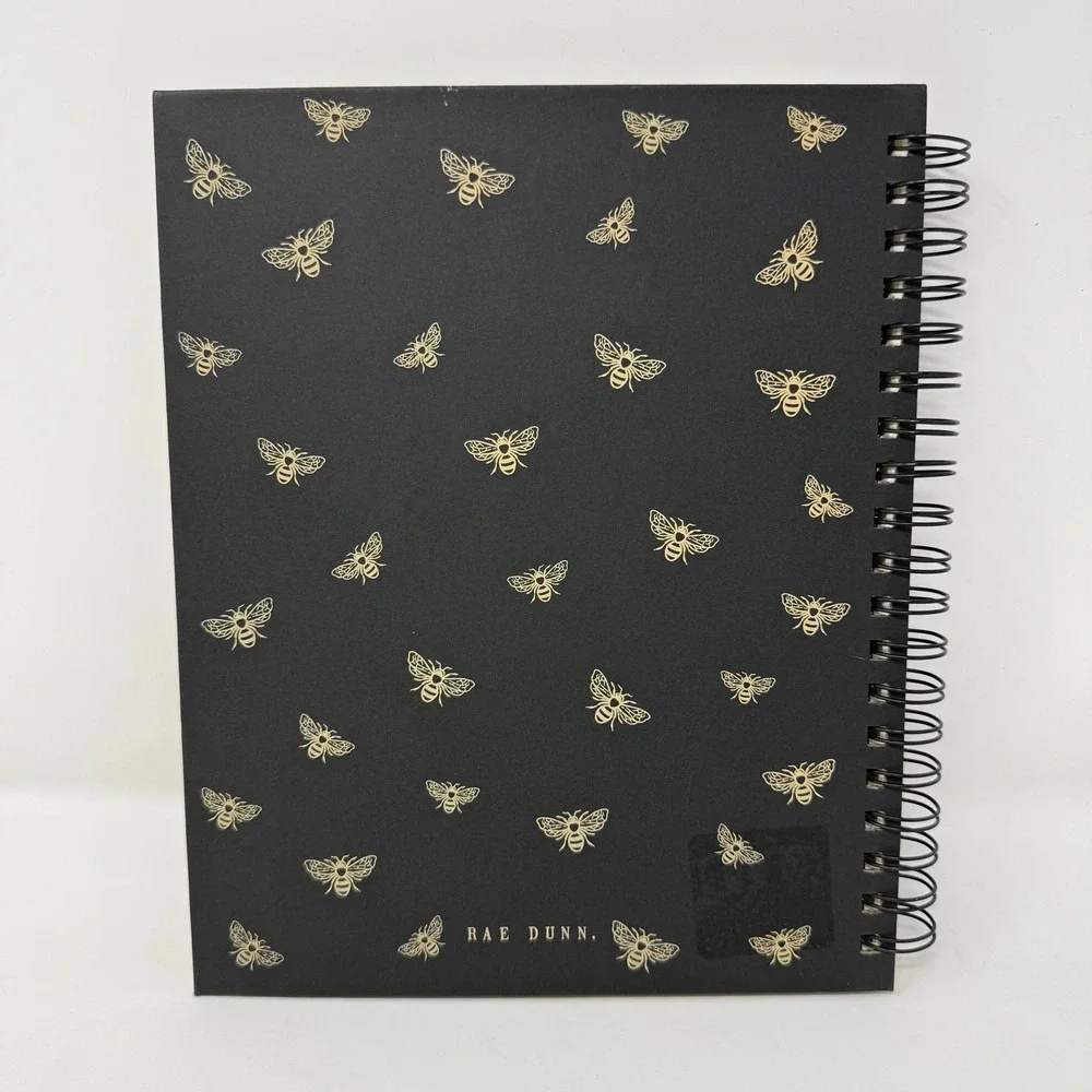 Rae Dunn 2027 17 Month Planner Black Gold Bee Hardcover Spiral Agenda Planner